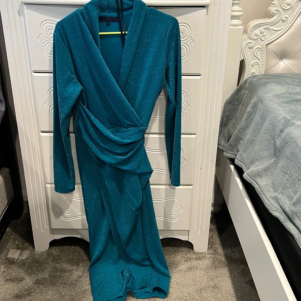 Rachel Roy dress/ size large/ teal